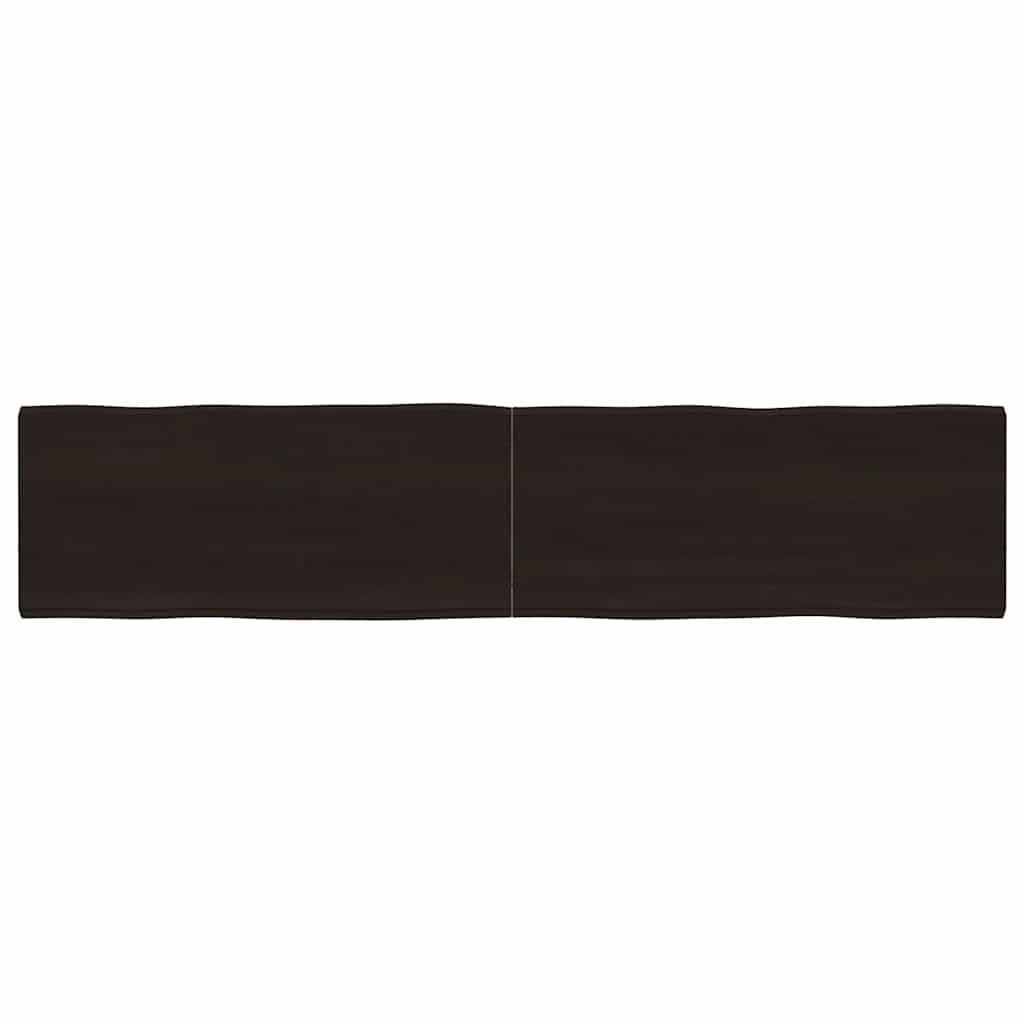 bordplade 180x40x(2-4) cm naturlig kant behandlet træ mørkebrun billede