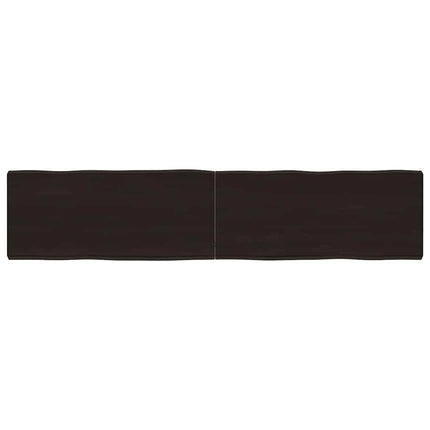 bordplade 180x40x(2-6) cm naturlig kant behandlet træ mørkebrun