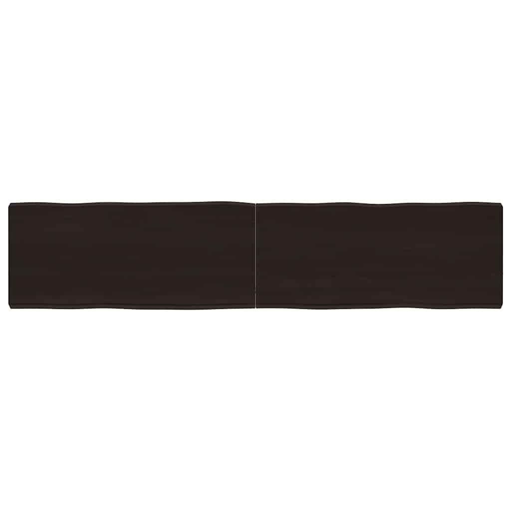 bordplade 180x40x(2-6) cm naturlig kant behandlet tr mrkebrun