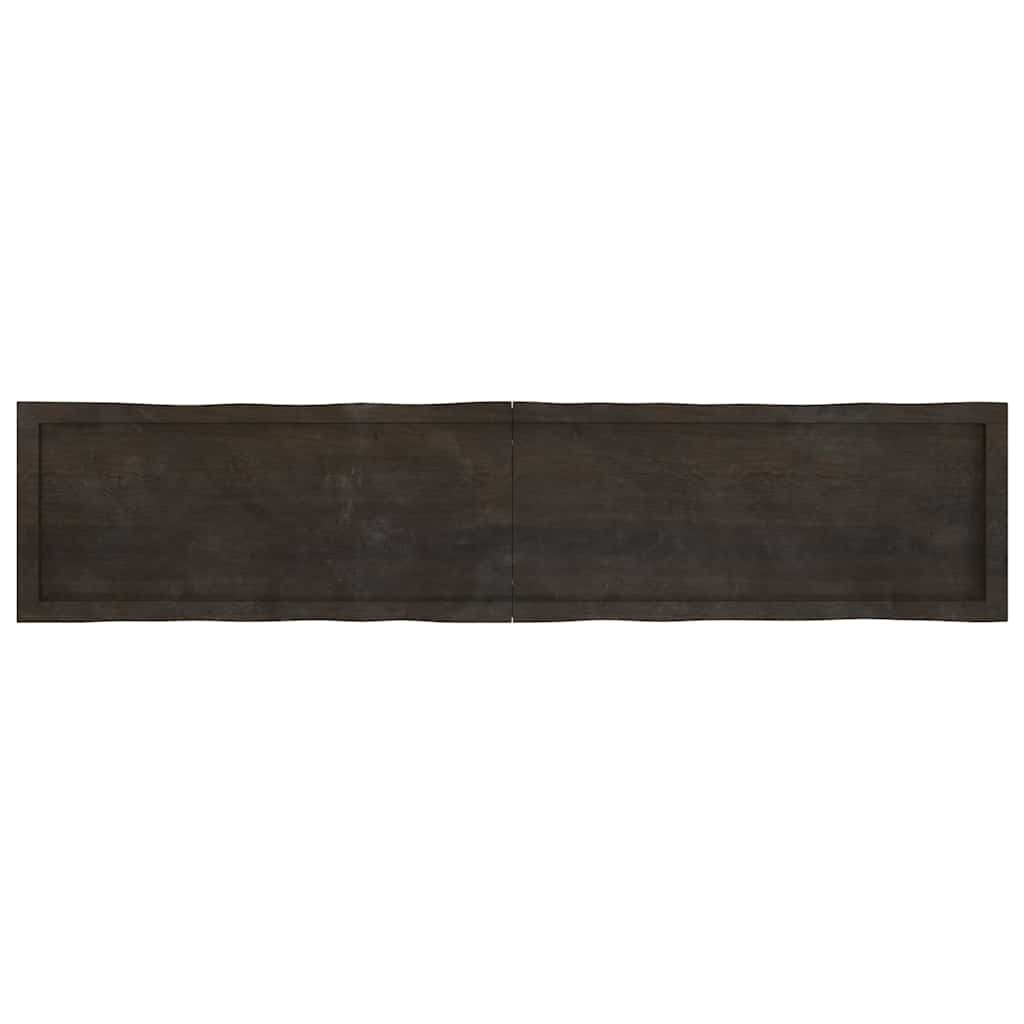 bordplade 180x40x(2-6) cm naturlig kant behandlet træ mørkebrun