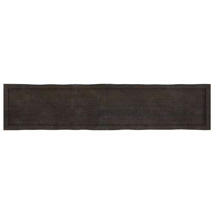 bordplade 180x40x(2-6) cm naturlig kant behandlet træ mørkebrun