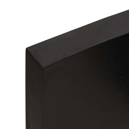 bordplade 180x40x(2-6) cm naturlig kant behandlet træ mørkebrun