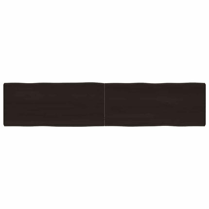 bordplade 180x40x(2-6) cm naturlig kant behandlet træ mørkebrun