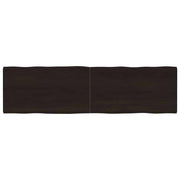 bordplade 180x50x(2-4) cm naturlig kant behandlet træ mørkebrun