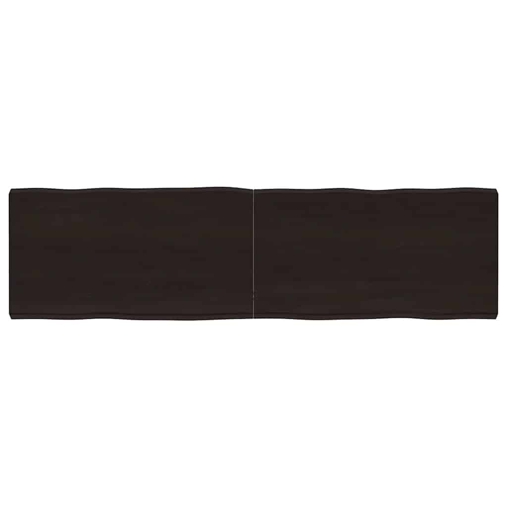 bordplade 180x50x(2-6) cm naturlig kant behandlet træ mørkebrun billede