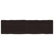 bordplade 180x50x(2-6) cm naturlig kant behandlet træ mørkebrun