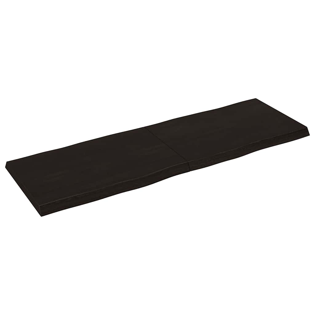 bordplade 180x60x(2-6) cm naturlig kant behandlet træ mørkebrun