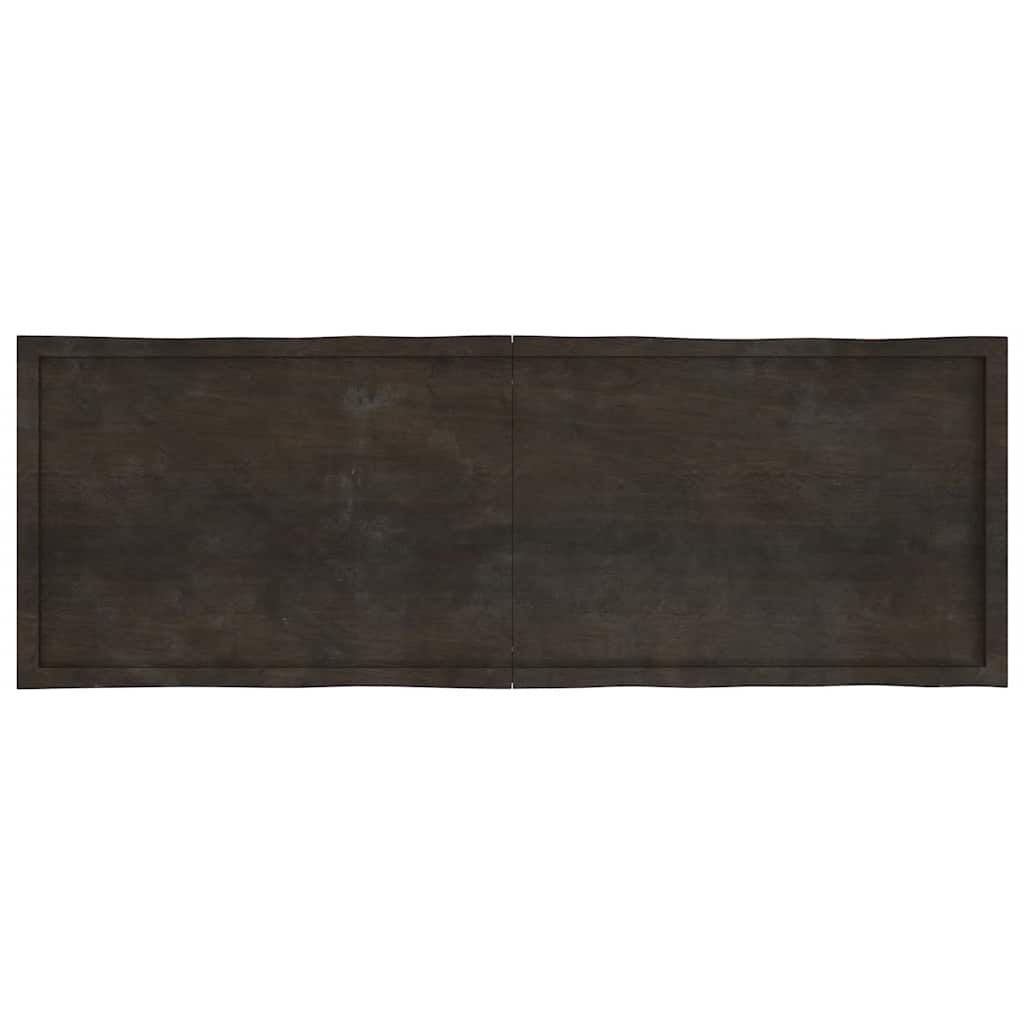 bordplade 180x60x(2-6) cm naturlig kant behandlet træ mørkebrun