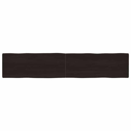 bordplade 200x40x(2-4) cm naturlig kant behandlet træ mørkebrun