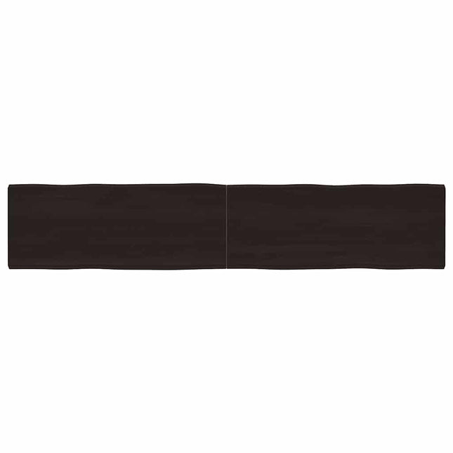 bordplade 200x40x(2-4) cm naturlig kant behandlet træ mørkebrun