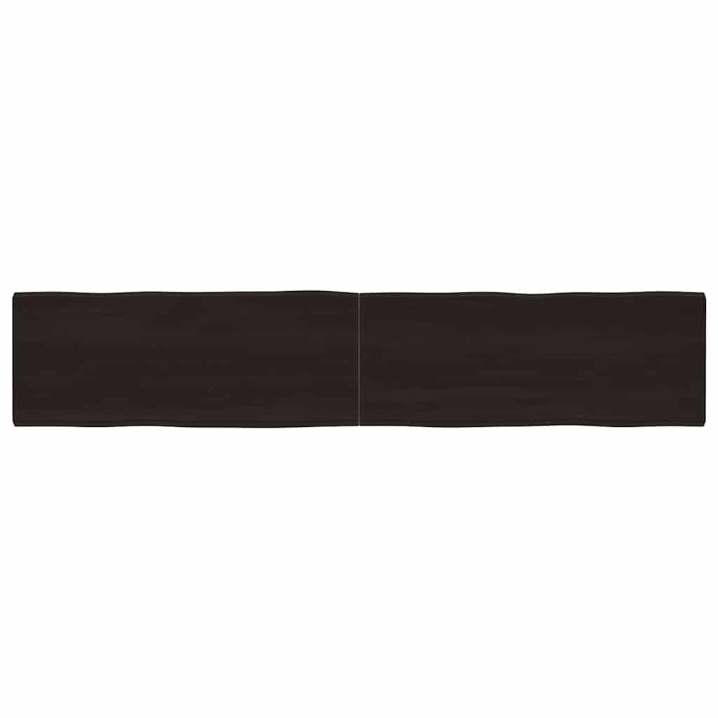 bordplade 200x40x(2-4) cm naturlig kant behandlet tr mrkebrun