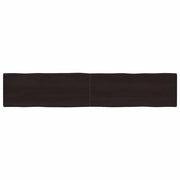bordplade 200x40x(2-4) cm naturlig kant behandlet træ mørkebrun
