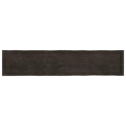 bordplade 200x40x(2-6) cm naturlig kant behandlet træ mørkebrun