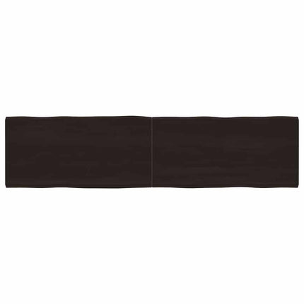 bordplade 200x50x(2-4) cm naturlig kant behandlet træ mørkebrun