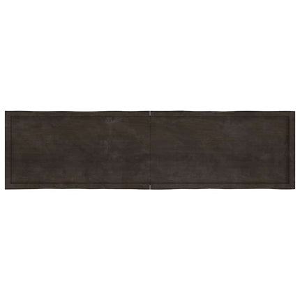bordplade 200x50x(2-4) cm naturlig kant behandlet træ mørkebrun