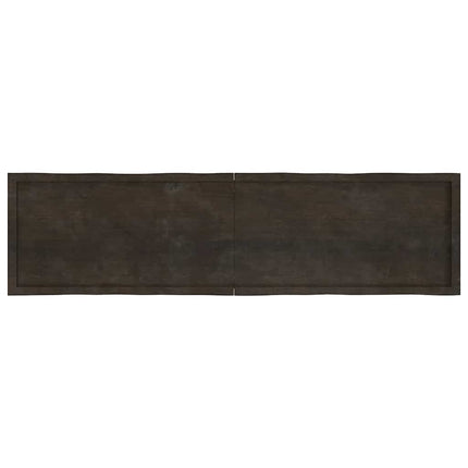 bordplade 200x50x(2-6) cm naturlig kant behandlet træ mørkebrun