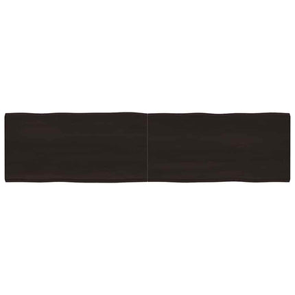 bordplade 200x50x(2-6) cm naturlig kant behandlet træ mørkebrun