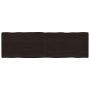 bordplade 200x60x(2-4) cm naturlig kant behandlet træ mørkebrun