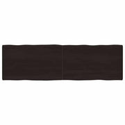 bordplade 200x60x(2-6) cm naturlig kant behandlet træ mørkebrun