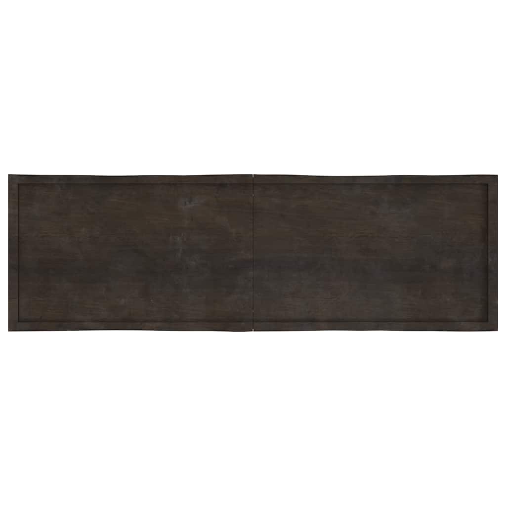 bordplade 200x60x(2-6) cm naturlig kant behandlet træ mørkebrun