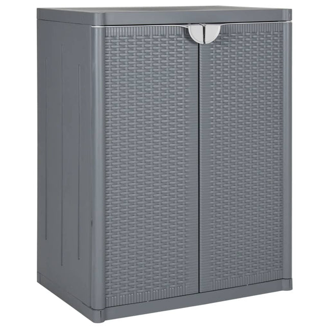 opbevaringsskab til haven 65x45x88 cm polyrattan grå