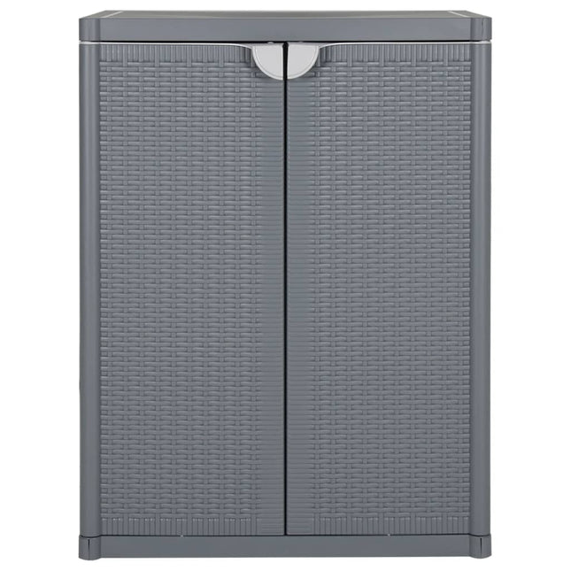 opbevaringsskab til haven 65x45x88 cm polyrattan grå