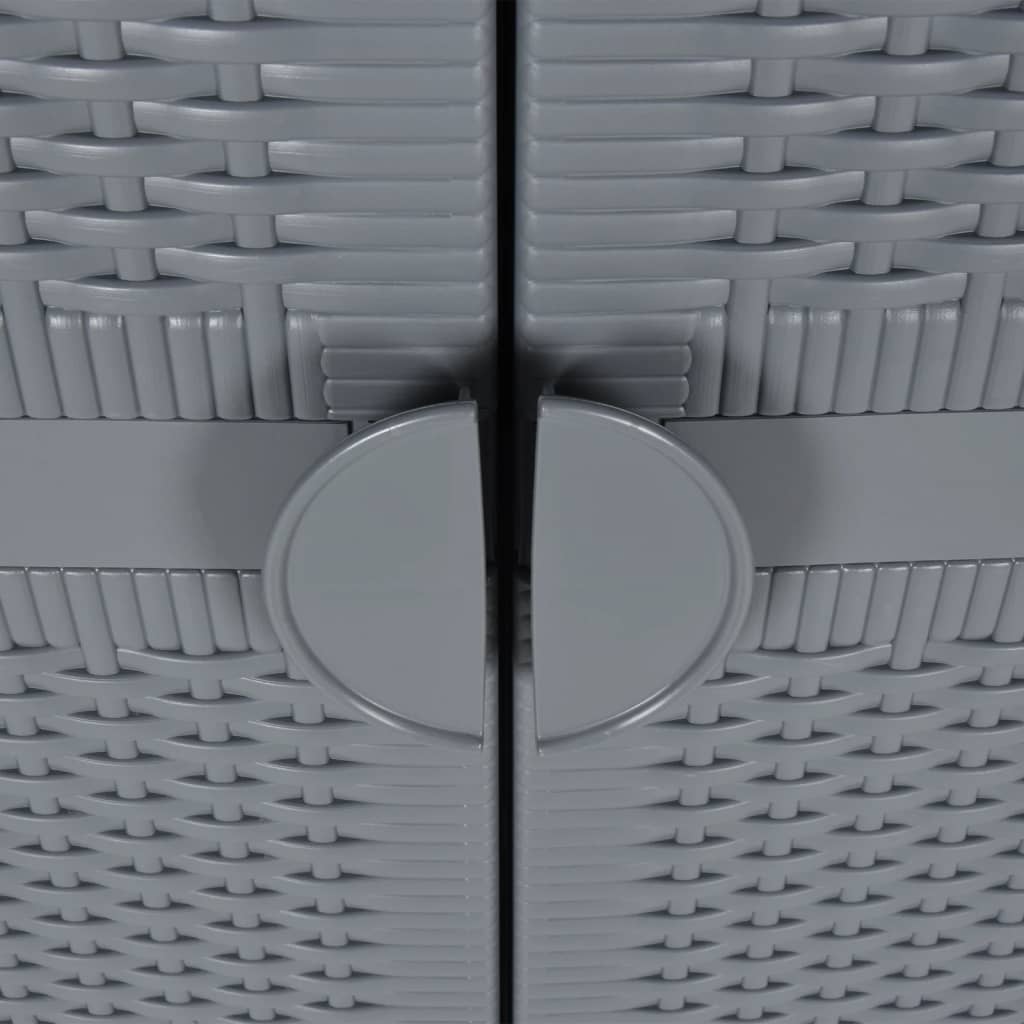 opbevaringsskab til haven 65x45x172 cm polyrattan grå