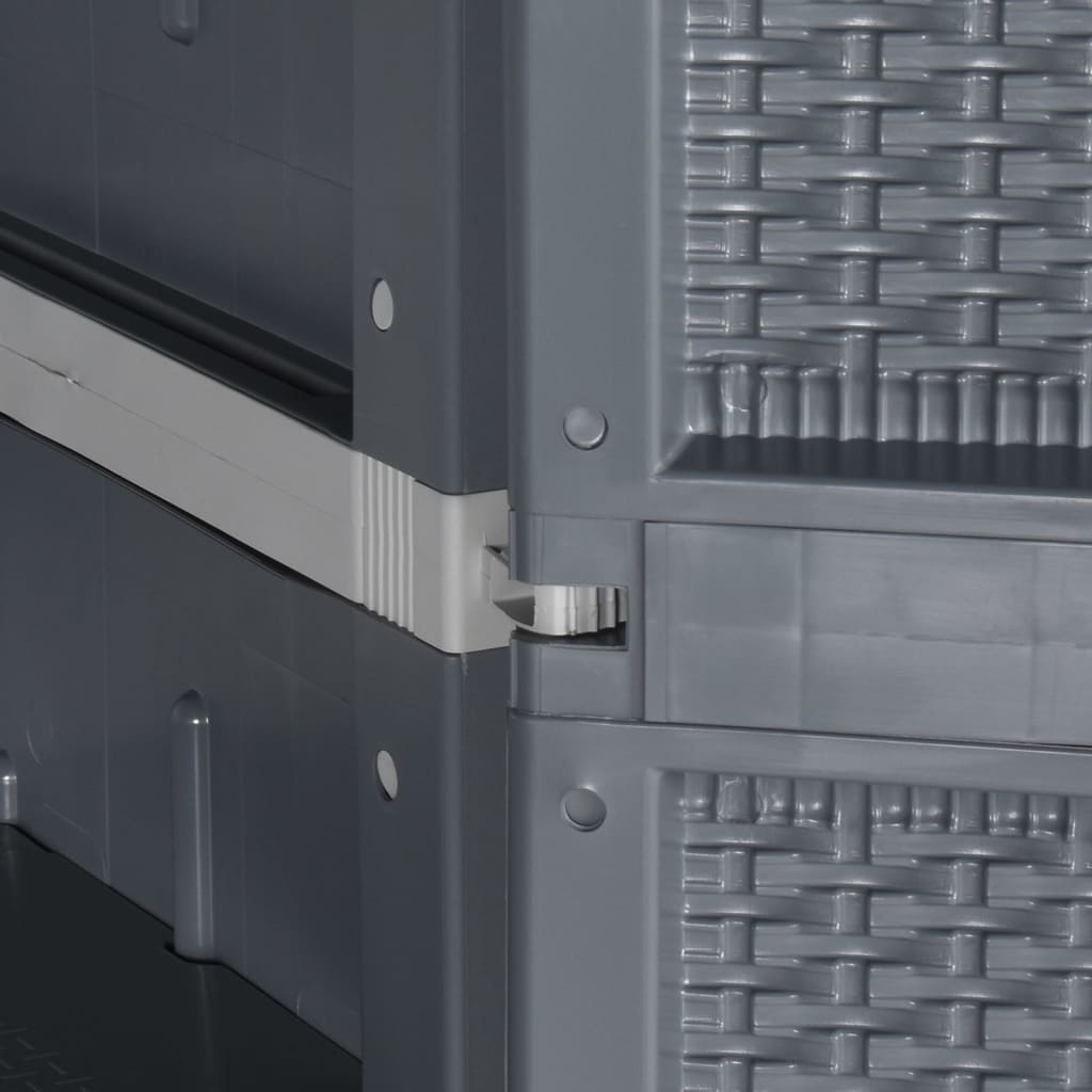 opbevaringsskab til haven 65x45x172 cm polyrattan grå