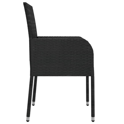 spisebordssæt til haven 5 dele med hynder polyrattan sort