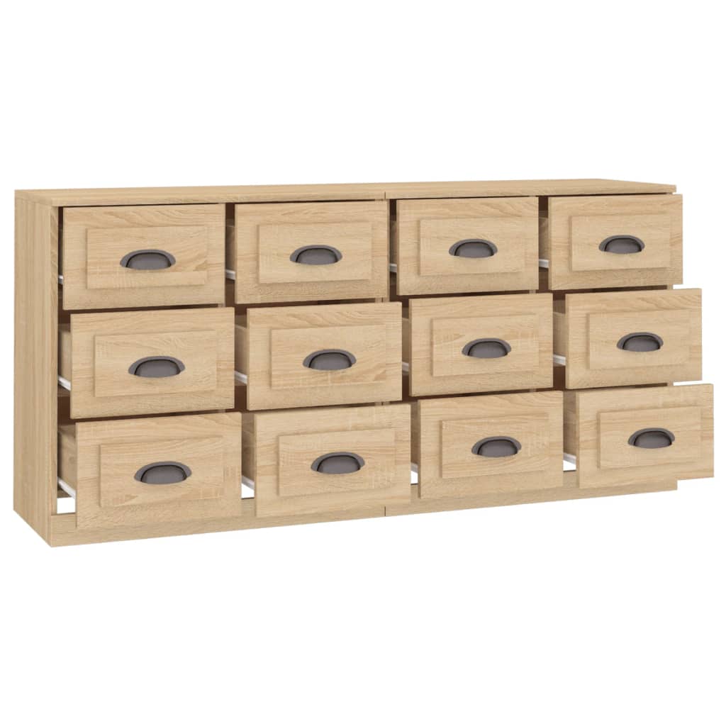 skænke 2 stk. konstrueret træ sonoma-eg