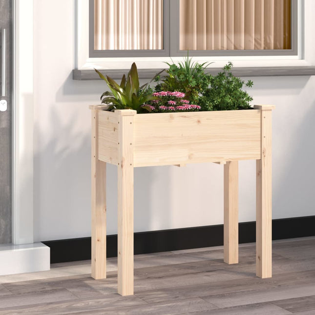 plantekasse med foring 71x37x76 cm massivt fyrretræ