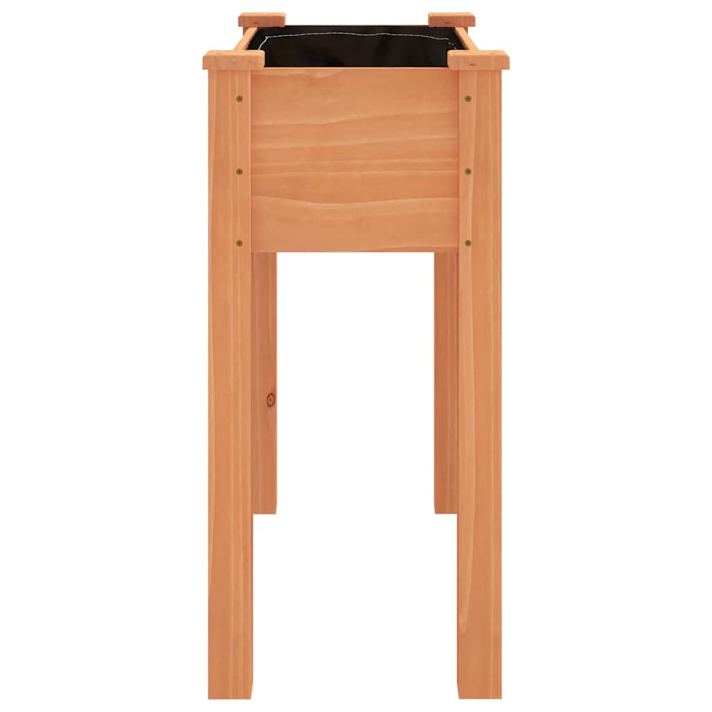 plantekasse med foring 71x37x76 cm massivt fyrretræ brun