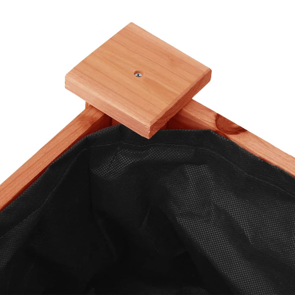 plantekasse med foring 71x37x76 cm massivt fyrretræ brun