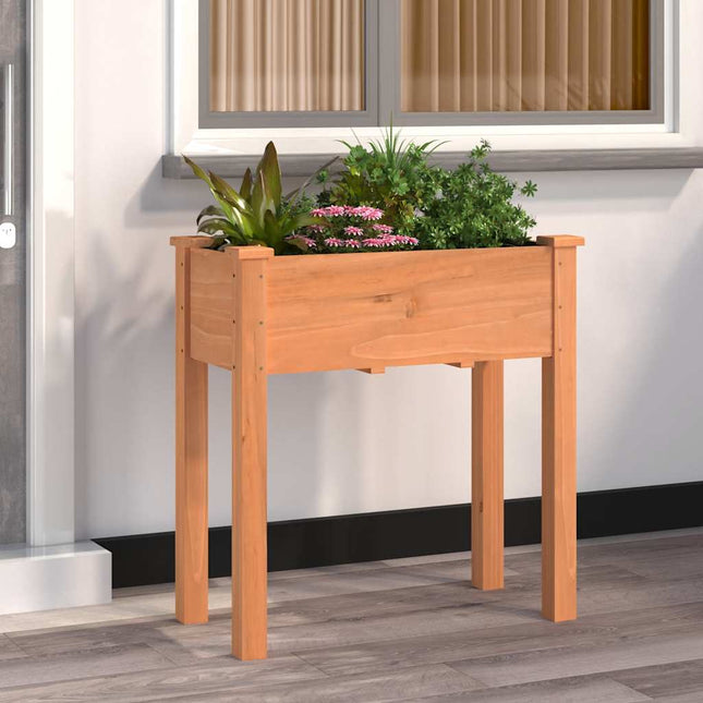 plantekasse med foring 71x37x76 cm massivt fyrretræ brun