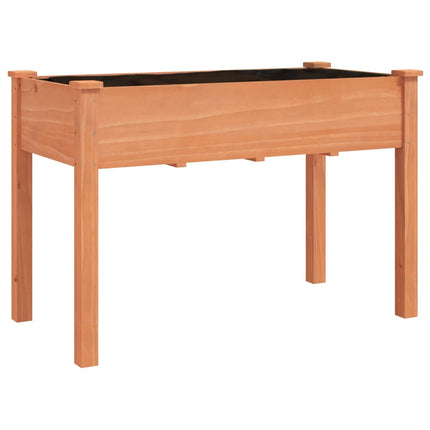 plantekasse med foring 118x59x76 cm massivt fyrretræ brun