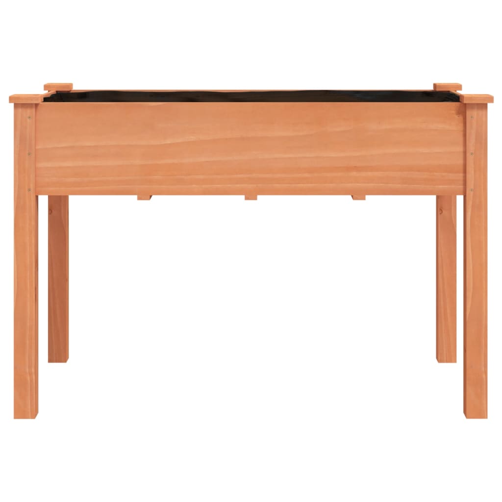 plantekasse med foring 118x59x76 cm massivt fyrretræ brun