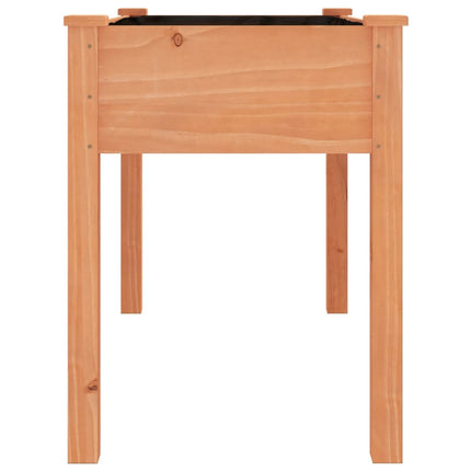 plantekasse med foring 118x59x76 cm massivt fyrretræ brun