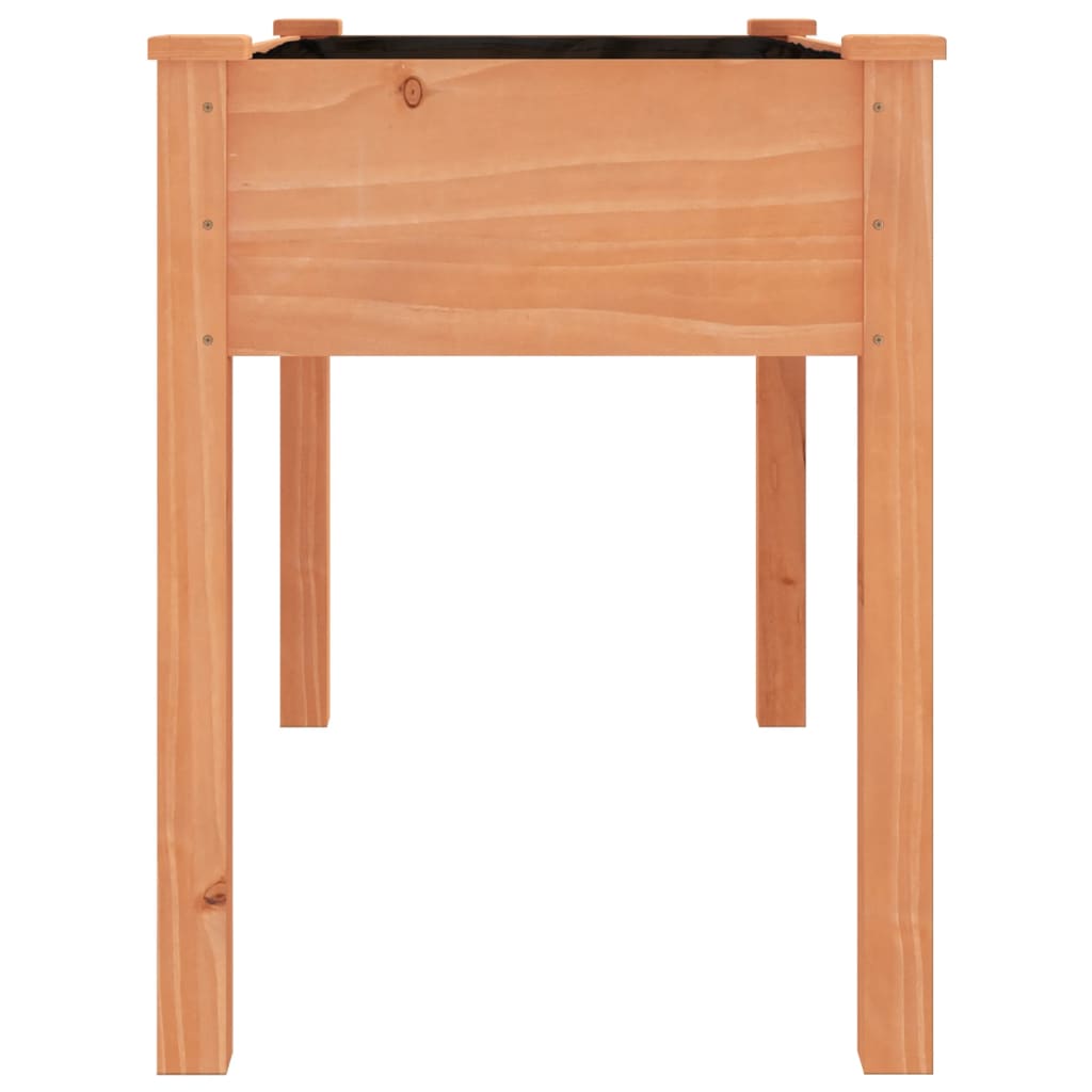 plantekasse med foring 118x59x76 cm massivt fyrretræ brun