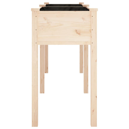 plantekasse med foring 161x45x76 cm massivt fyrretræ
