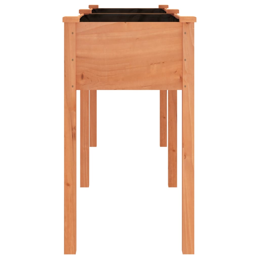 plantekasse med foring 161x45x76 cm massivt fyrretræ brun