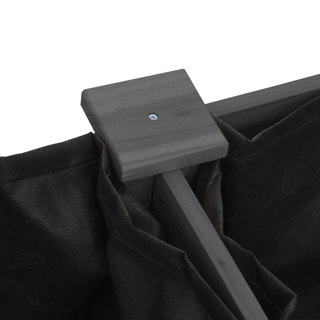 plantekasse med foring 161x45x76 cm massivt fyrretræ grå