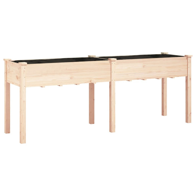 plantekasse med foring 203x53x76 cm massivt fyrretræ