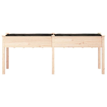 plantekasse med foring 203x53x76 cm massivt fyrretræ