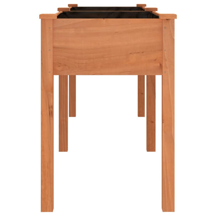 plantekasse med foring 203x53x76 cm massivt fyrretræ brun