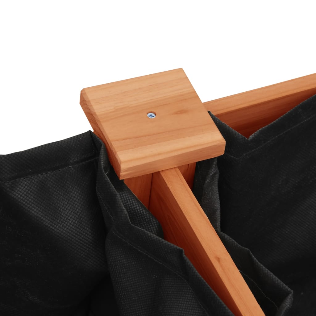 plantekasse med foring 203x53x76 cm massivt fyrretræ brun