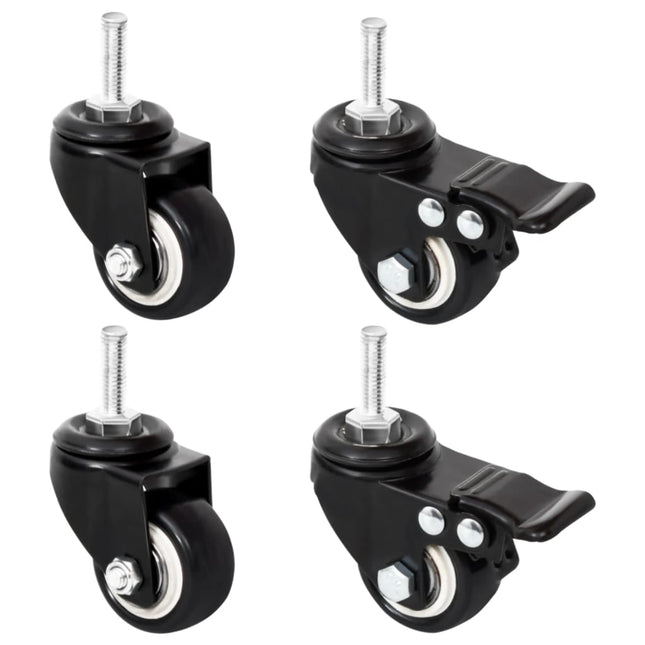 hjul til plantekasse 4 stk. 8x3,5x8 cm jern sort