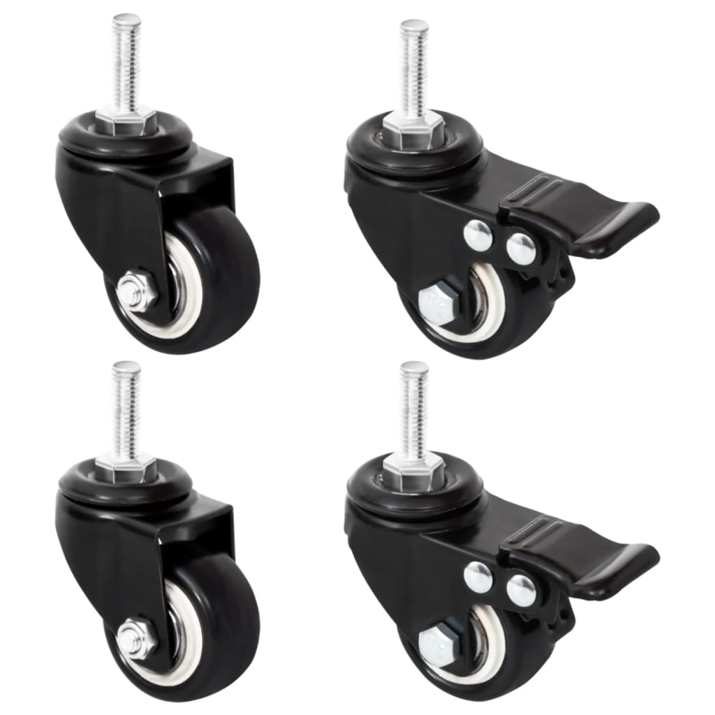 hjul til plantekasse 4 stk. 8x3,5x8 cm jern sort