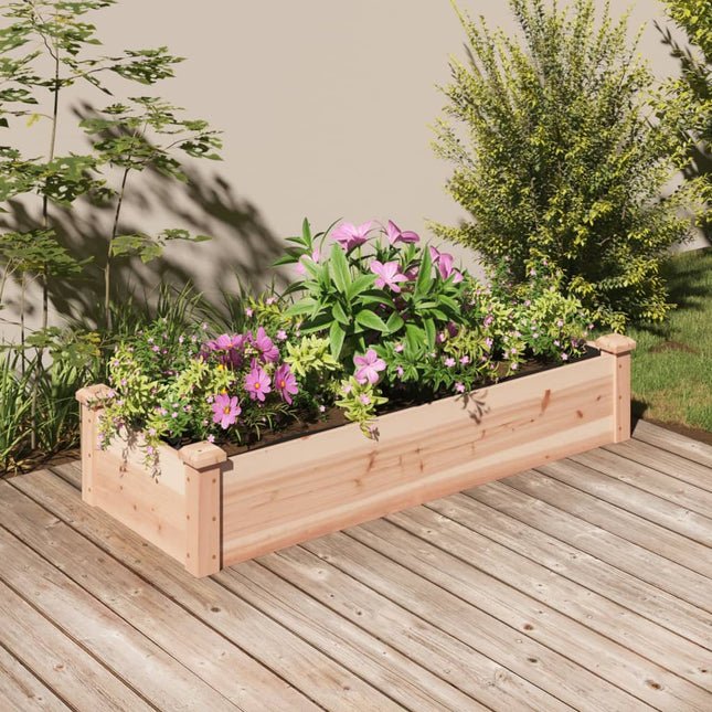 højbed med foring 120x45x25 cm massivt fyrretræ