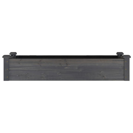 højbed med foring 120x45x25 cm massivt fyrretræ grå