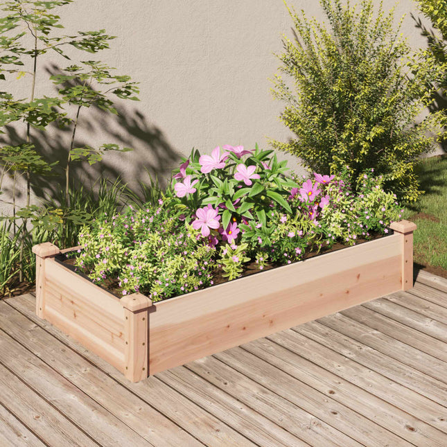højbed med foring 120x60x25 cm massivt fyrretræ
